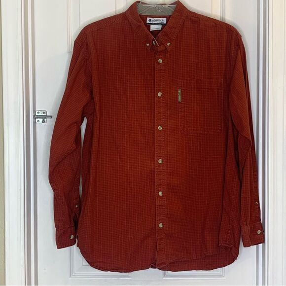 Columbia Long Sleeve Button Down Shirt Orange Red Size XL - Picture 5 of 8
